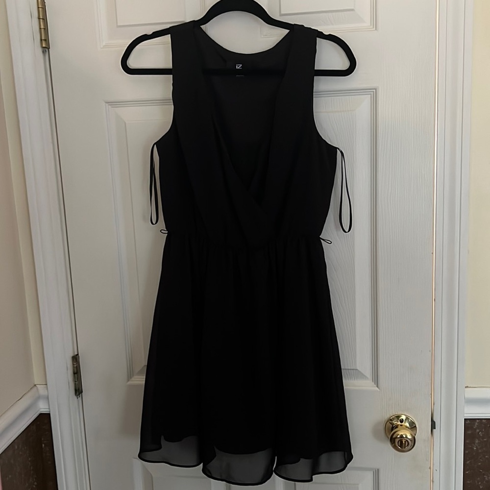 IZ BYER black semi professional dress with built in tank top